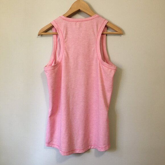 2 Cotton Candy Pink Horizontal Herringbone Print Tank Tops - Picture 2 of 15